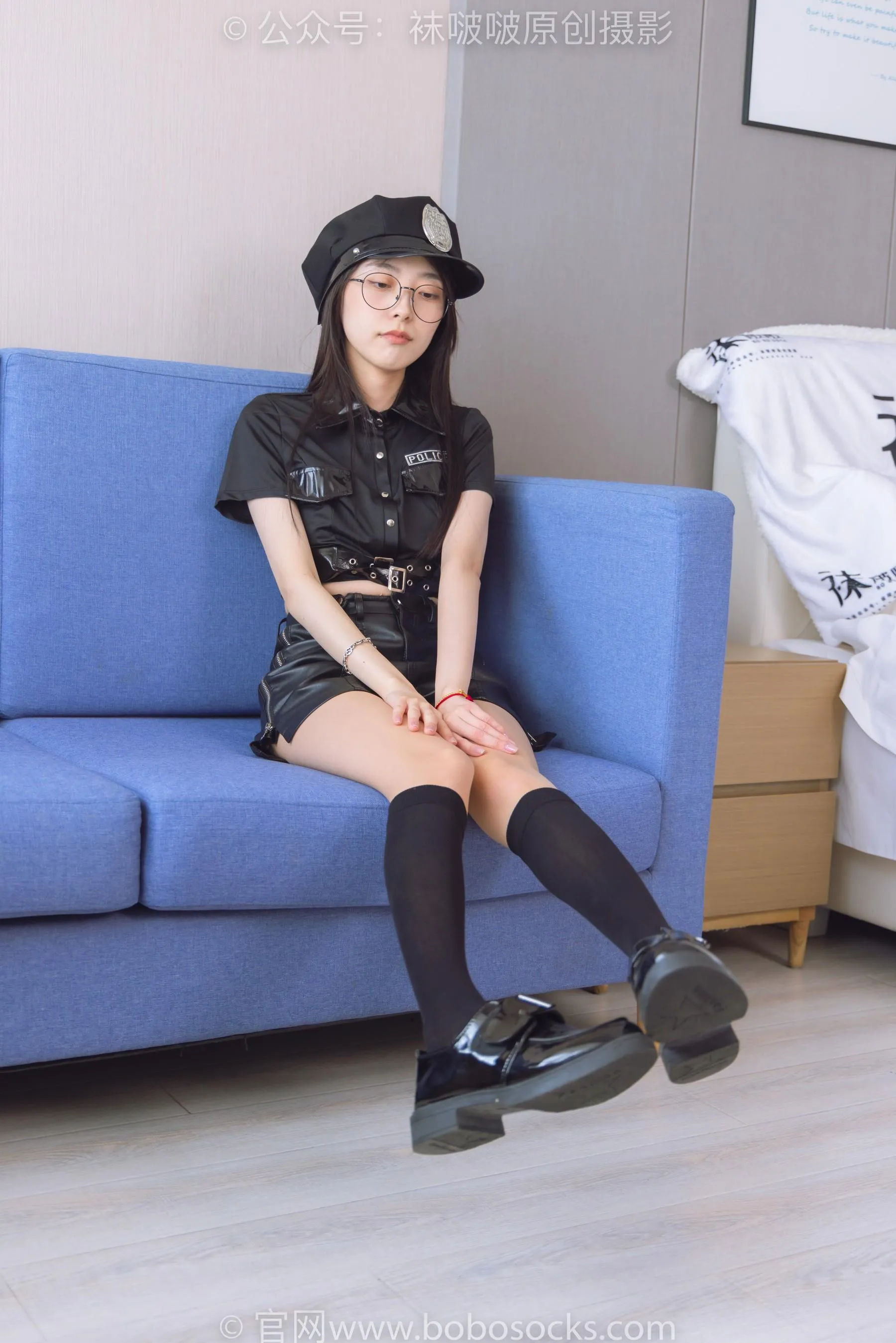 [BoBoSocks袜啵啵]NO.198 稚予-皮鞋、黑色小腿袜、高跟鞋、肉丝 [86P]插图8